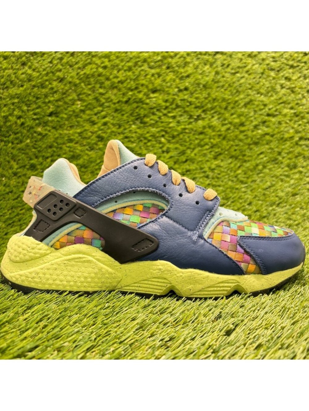 Nike Air Huarache Crater Premium Mens Size 7 Navy Green Running Shoes Sneakers